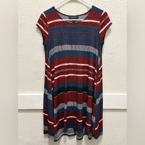 Karen Kane The Maggie Trapeze Dress Red/Blue Size XS